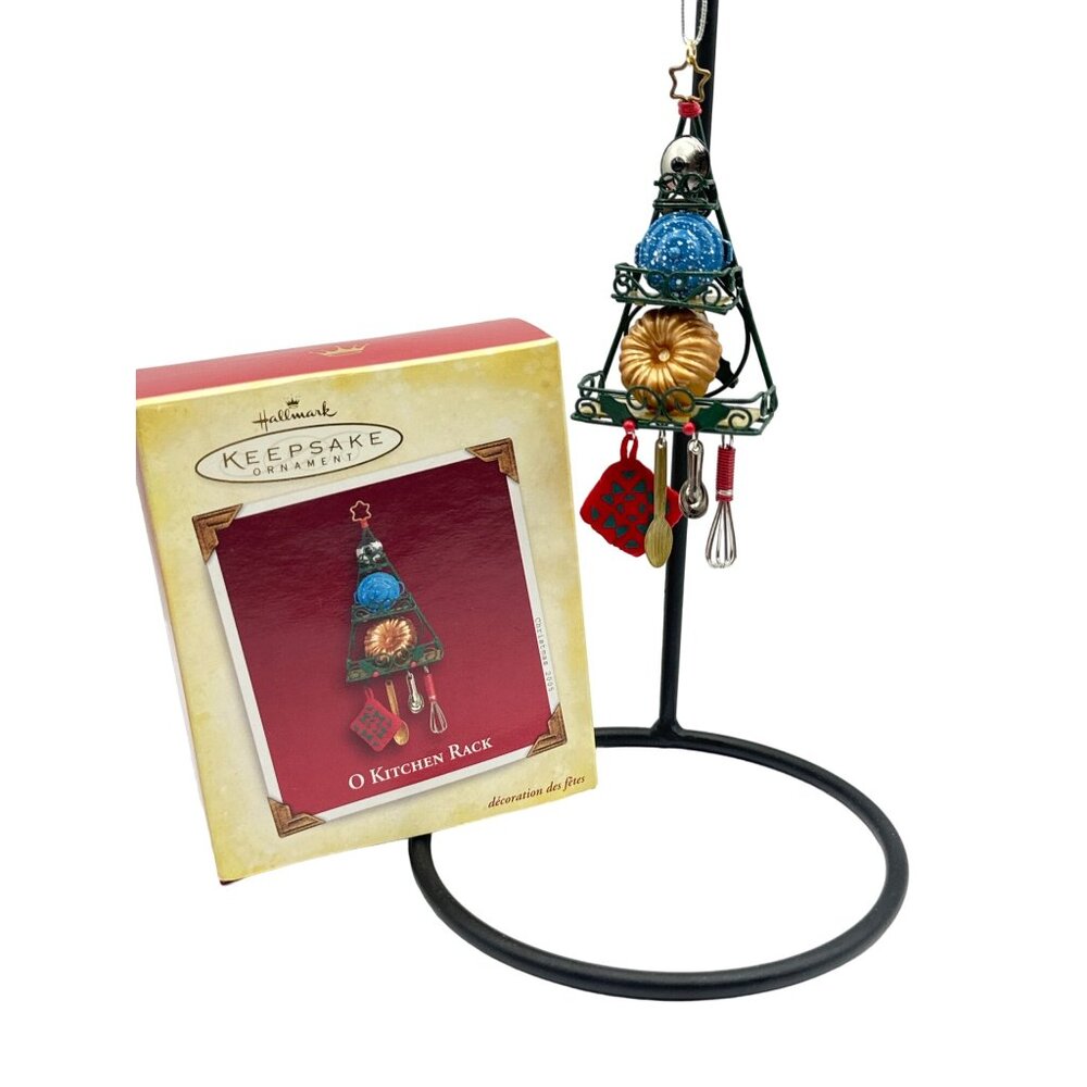 Hallmark Keepsake Ornament O Kitchen Rack 2005 Utensils Pots Bundt Pan